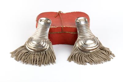 2 Spalline in Argento per Alta Uniforme del Regio Esercito