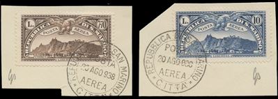 Certificato Sollami, San Marino, Serie aerea 1931 — Veduta n. 1/10 (serie completa)