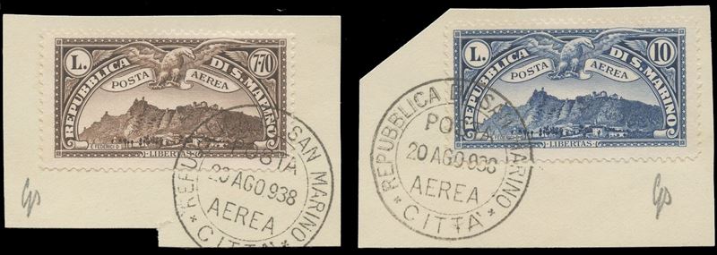 Certificato Sollami, San Marino, Serie aerea 1931 — Veduta n. 1/10 (serie completa)