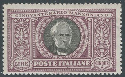 Mnazoni, Regno (serie n. 151/156), 1923: francobolli nuovi con gomma, linguellati, con certificaz...
