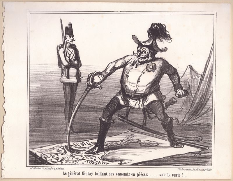 Honoré Daumier - Le Général Giulay Taillant Ses Ennemis En Pièces...