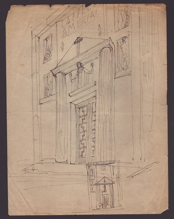 MARCELLO PIACENTINI
(Roma, 1881 - 1960) - Fund of 17 architectural studies 