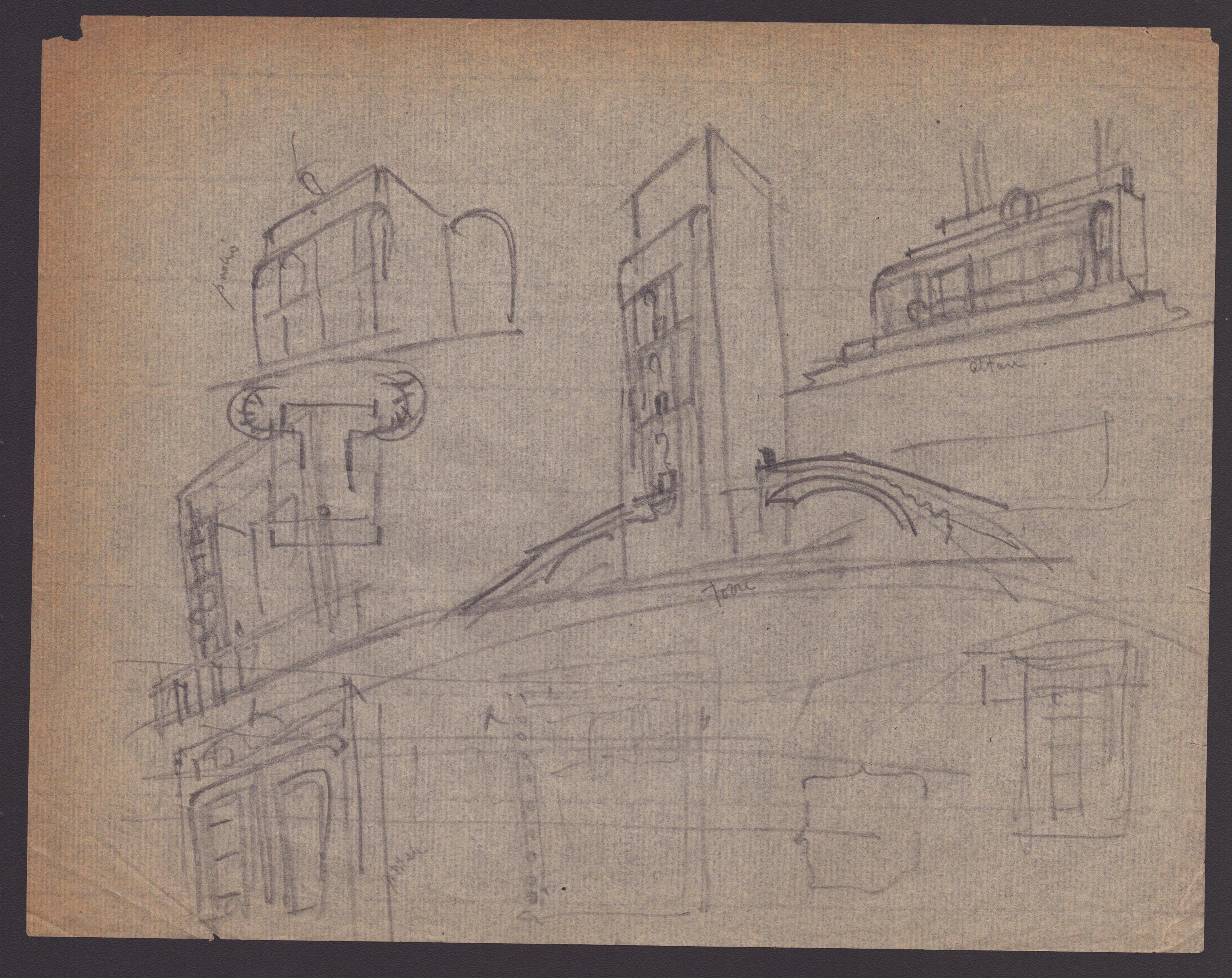 Marcello Piacentini (roma, 1881 - 1960) - Fondo di 17 Studi Architettonici