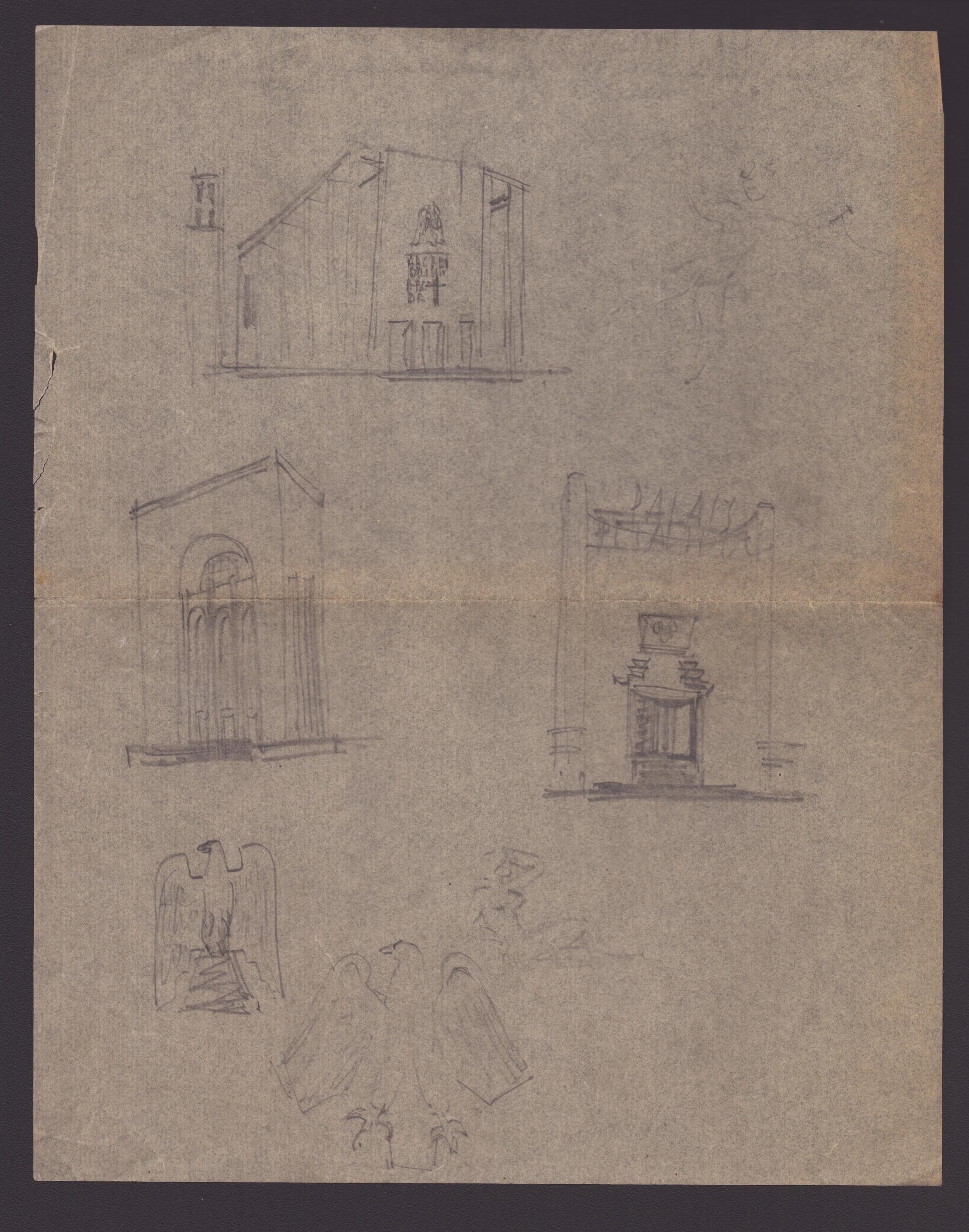 Marcello Piacentini (roma, 1881 - 1960) - Fondo di 17 Studi Architettonici