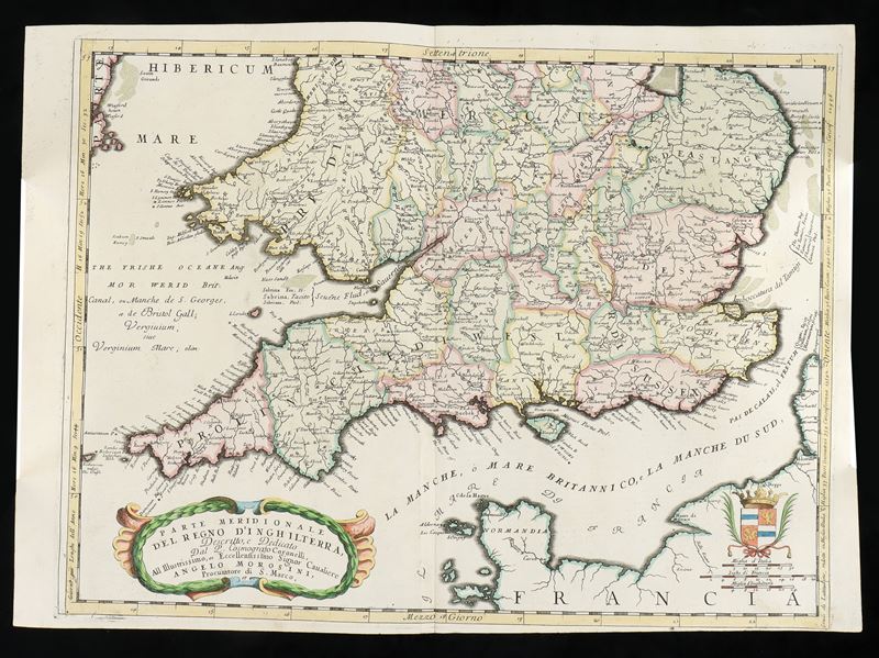 Vincenzo Maria Coronelli - Parte Meridionale del Regno D'inghilterra