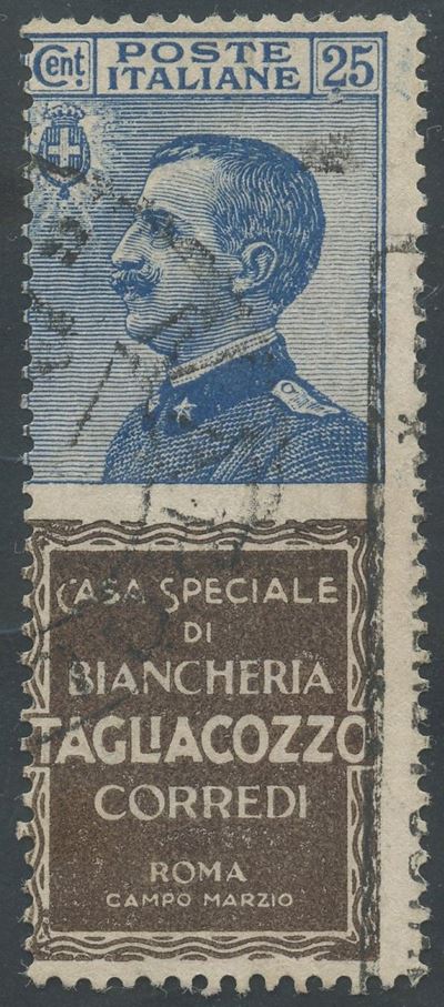 Francobollo d’Italia (1924), 25 centesimi Tagliacozzo n. 8, usato