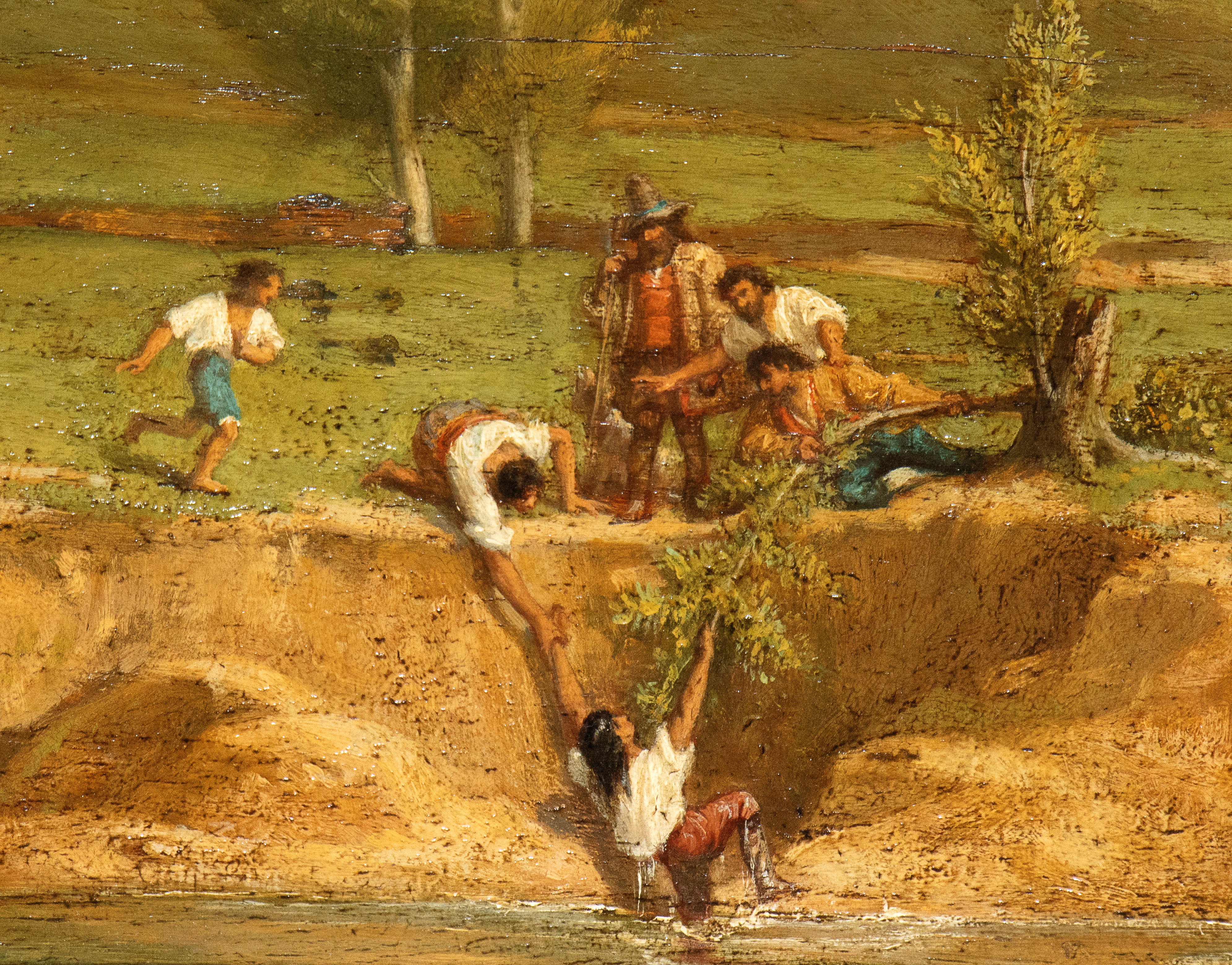 Scena di salvataggio nella campagna romana