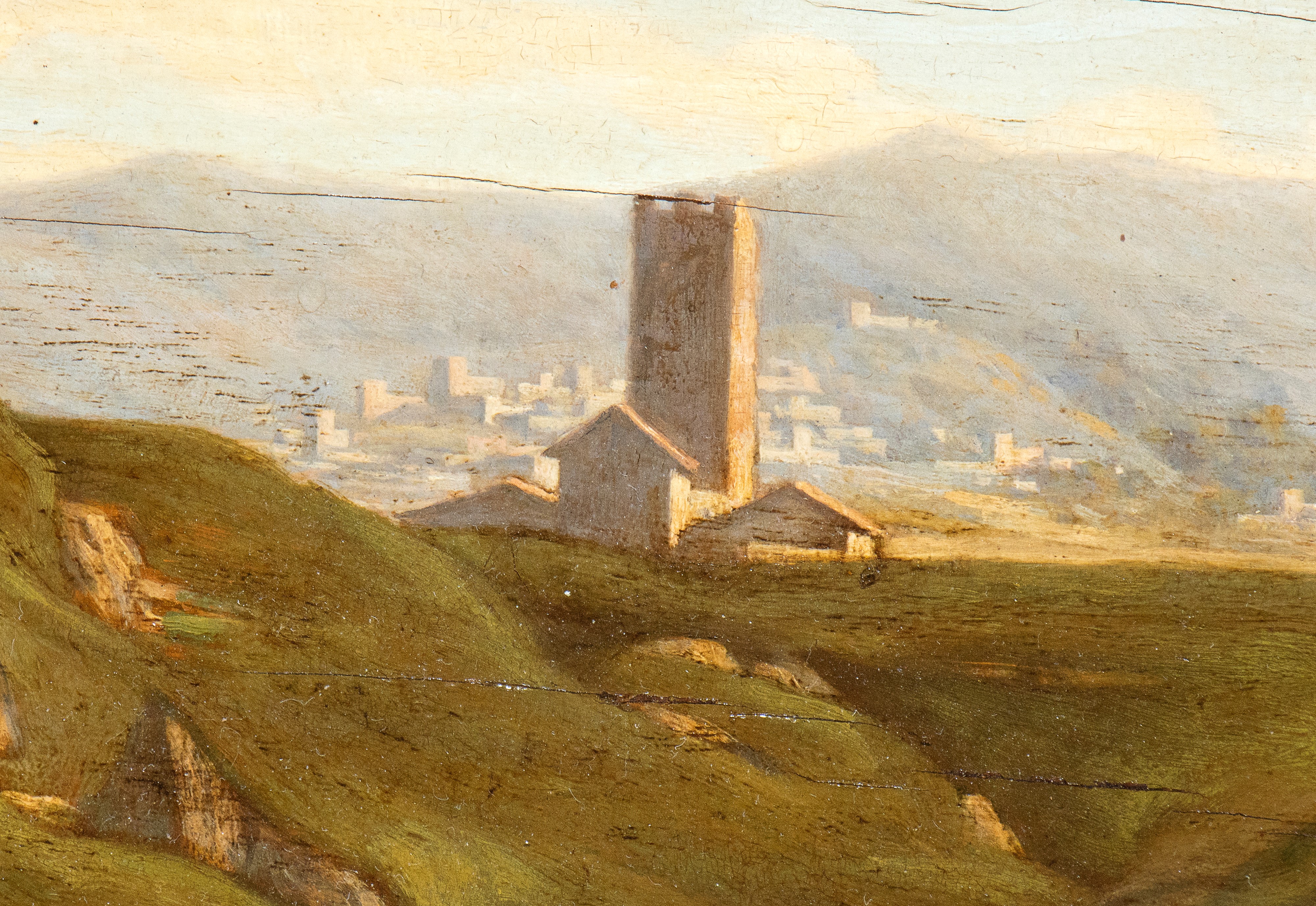 Scena di salvataggio nella campagna romana