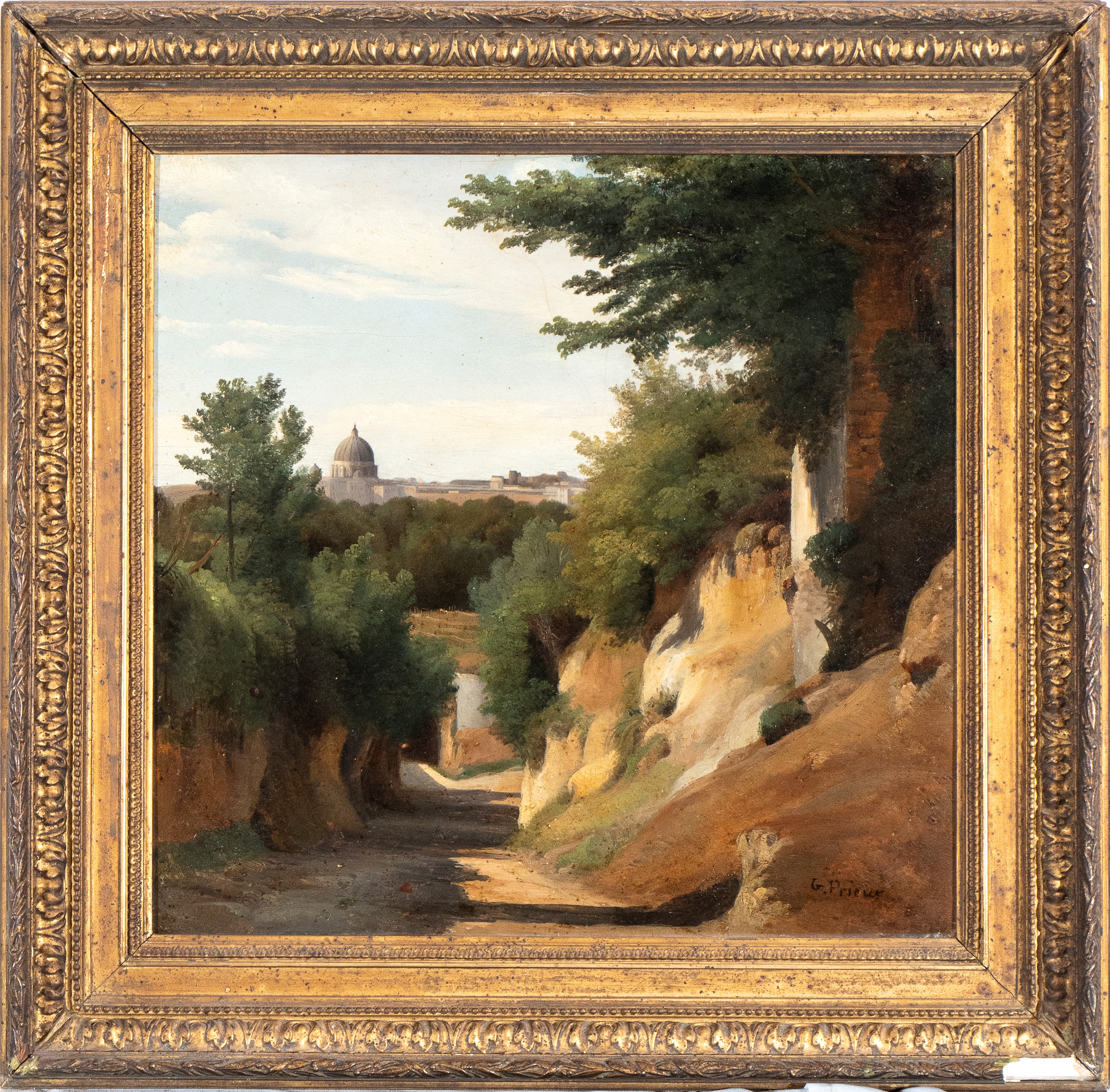 Romain-étienne-gabriel Prieur - Veduta di San Pietro da Via del Passo Oscuro