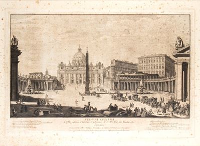 Veduta Intiera della Gran Piazza e Chiesa di S. Pietro in Vaticano...