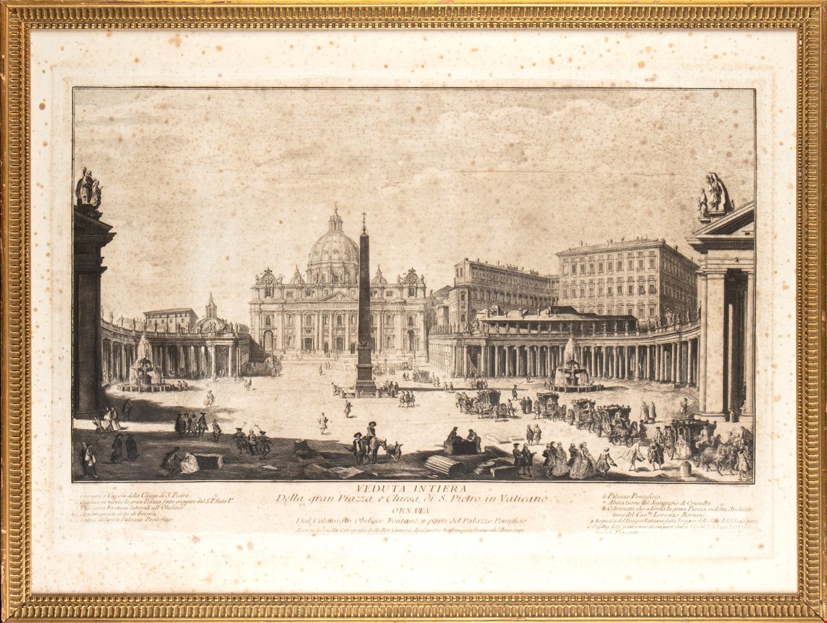 Francesco Polanzani, Panini Francesco - Veduta Intiera della Gran Piazza e Chiesa di S. Pietro in...