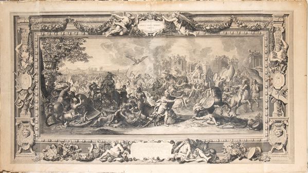 Bernard Picart,Charles Le Brun - I trionfi di Alessandro: la battaglia di Arbella