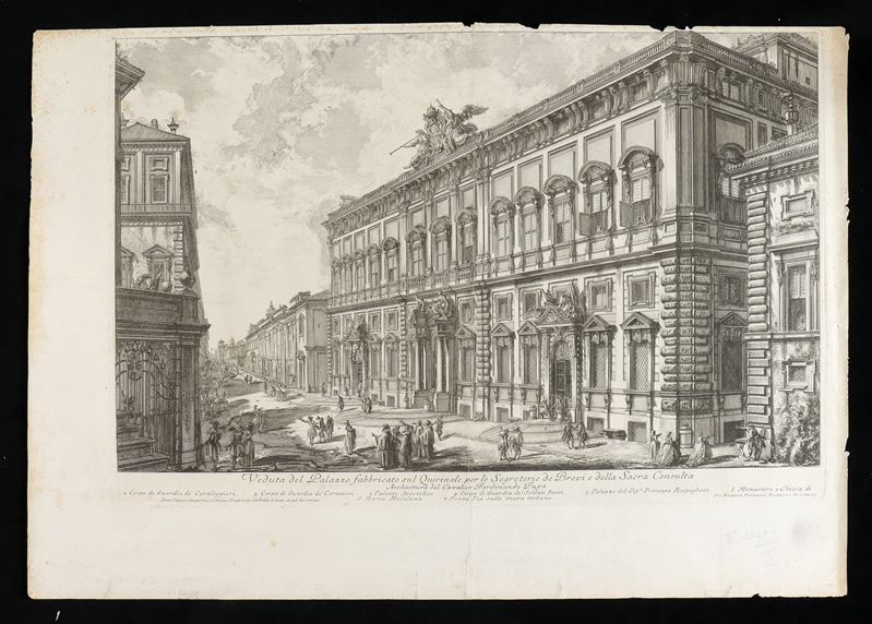 Giovanni Battista Piranesi - Veduta del Palazzo Fabbricato sul Quirinale per le Segreterie De Bre...