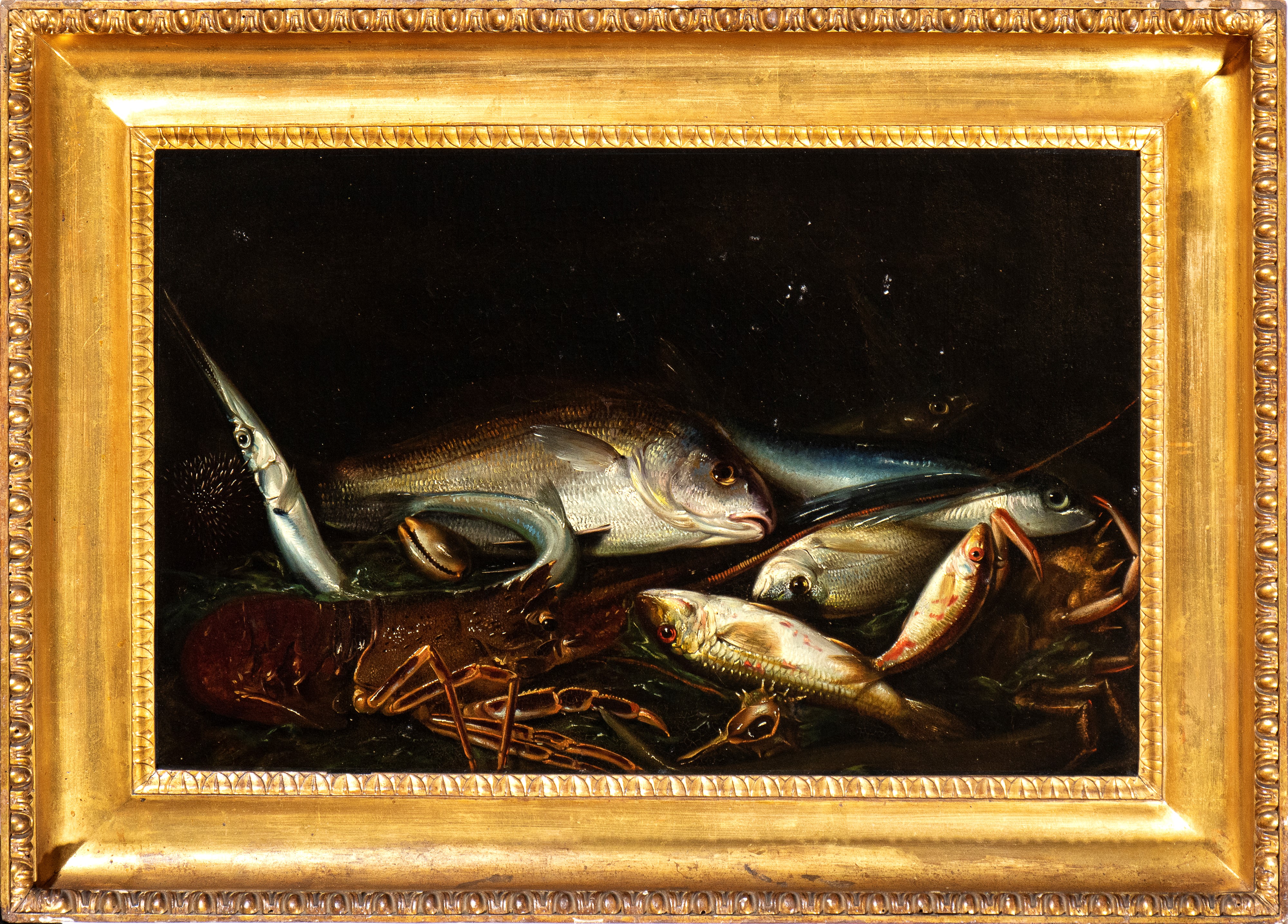 Artista Napoletano, Seconda Metà XVII Secolo - Natura Morta di Pesci e Crostacei