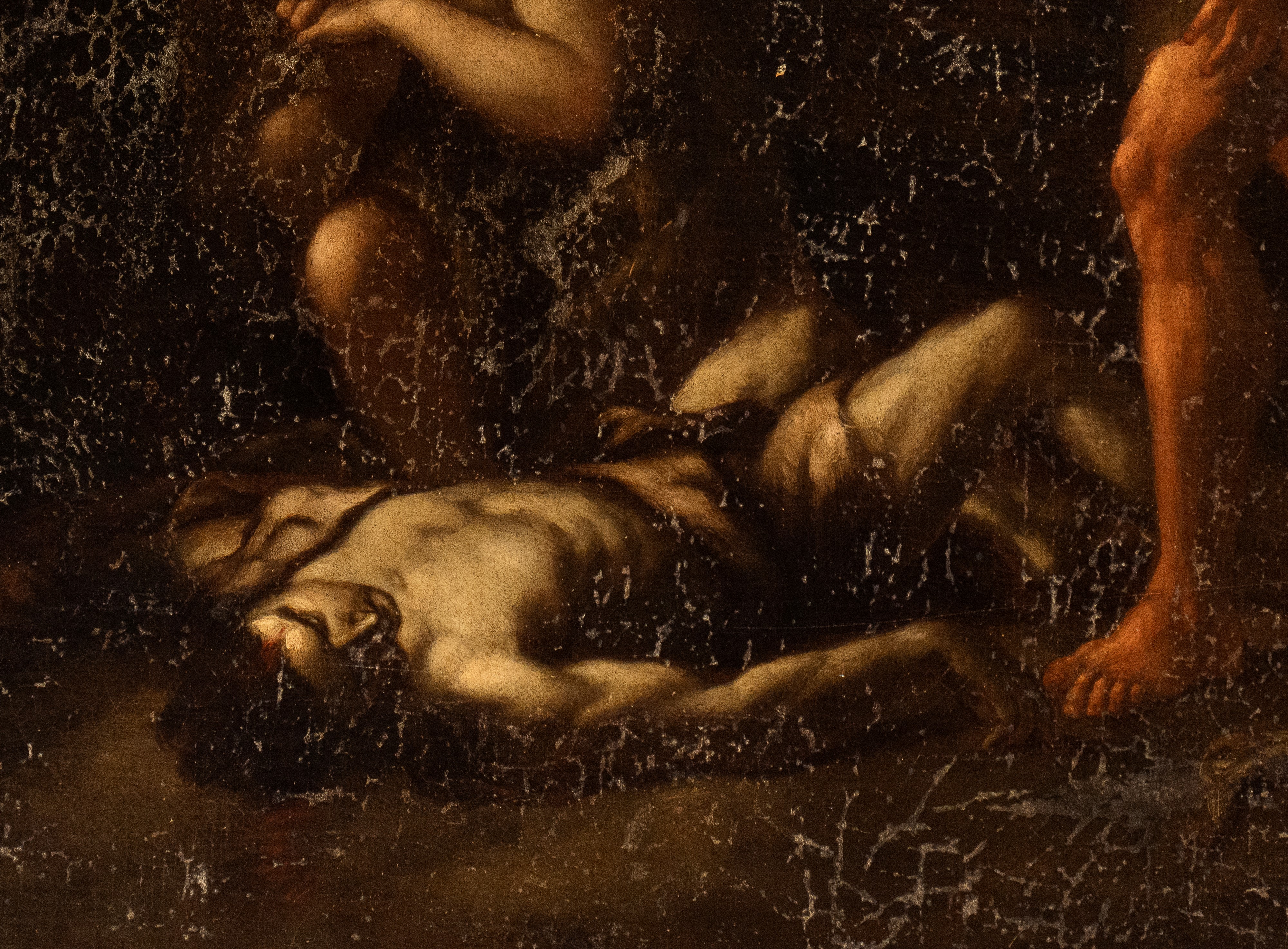 Artista Attivo a Napoli, XVII Secolo - Adamo ed Eva Trovano il Corpo di Abele