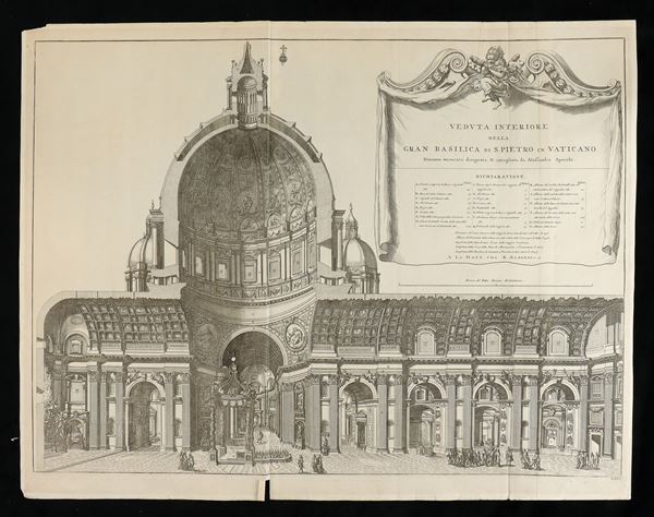 Alessandro Specchi - Veduta interiore della Gran Basilica di S.Pietro in Vaticano