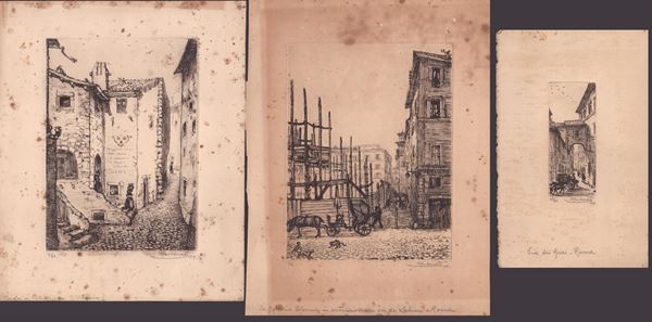 Antonio Carbonati : Lot of three views of Rome  (1918 ca.)  - Auction Old Master and Modern Prints, Matrices, Maps, Photography - Bertolami Fine Art - Casa d'Aste