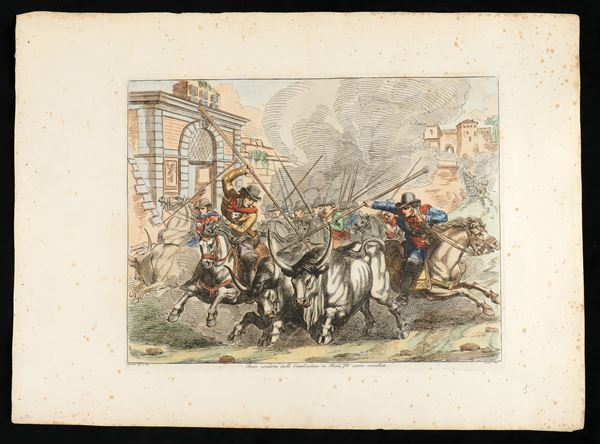 Bartolomeo Pinelli - Bovi condotti dalle Cavalcatura in Roma, per essere macellati