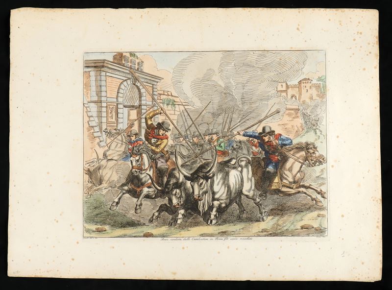 Bartolomeo Pinelli - Bovi Condotti dalle Cavalcatura in Roma, per Essere Macellati