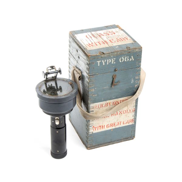 A BRITISH AIRPLANE COMPASS, CASED