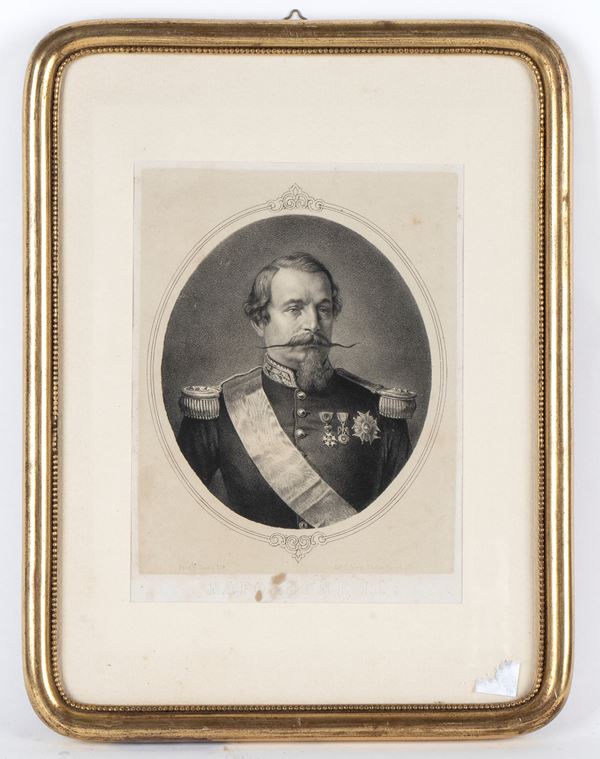 RITRATTO NAPOLEONE III STAMPA IN CORNICE  (end XIX cent.)  - print - Auction Militaria, Medals and Orders of Chivalry - Bertolami Fine Art - Casa d'Aste