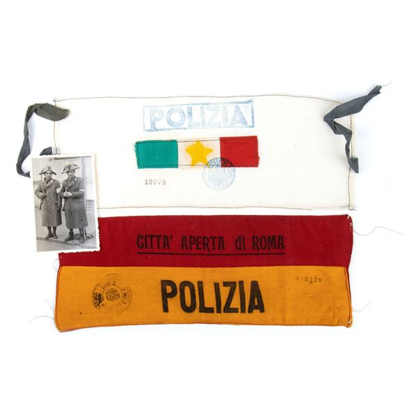 A LOT OF TWO ARM BAND FOR THE POLICE OF THE OPEN TOWN OF ROME
