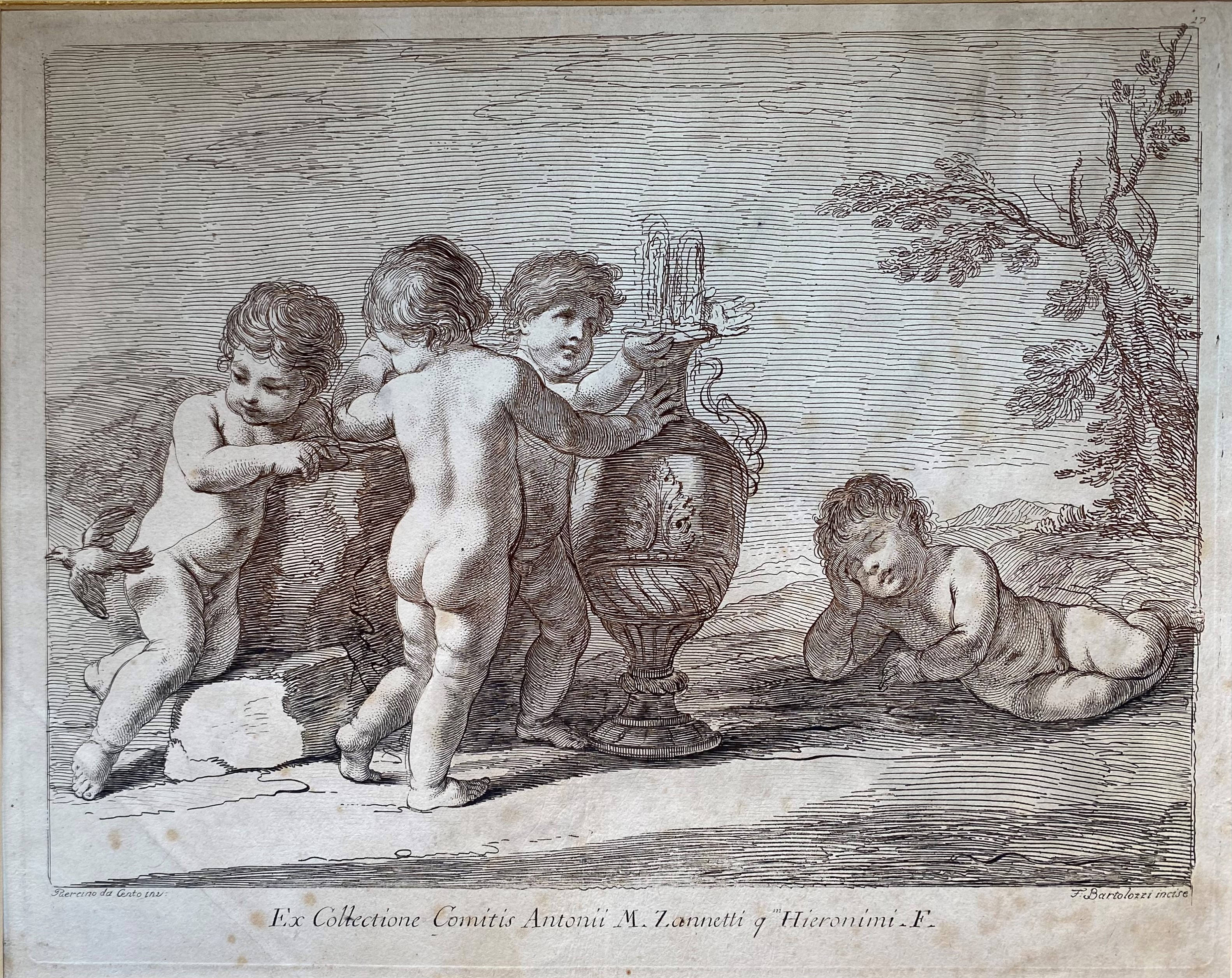 Francesco Bartolozzi - Cupid Making His Bow | Quattro Putti da Guercino