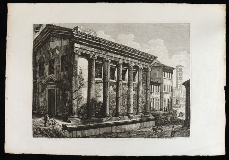 Luigi Rossini - Veduta del Tempio della Fortuna Virile
