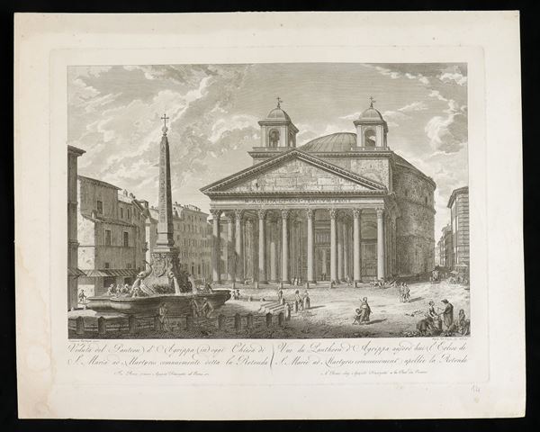 Francesco Barbazza (1771-1789 (fl.)) - Veduta del Panteon di Agrippa in oggi Chiesa di S. Maria ad Martyres