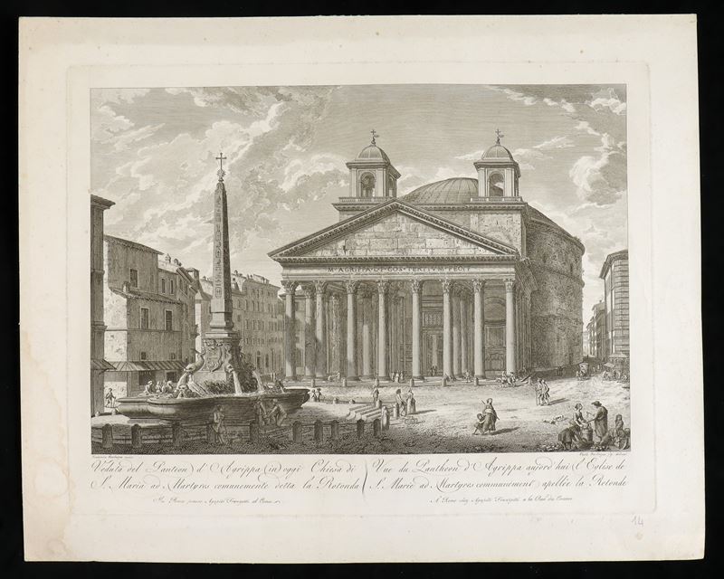 Francesco Barbazza (1771-1789 (fl.)) - Veduta del Panteon di Agrippa in Oggi Chiesa di S. Maria A...