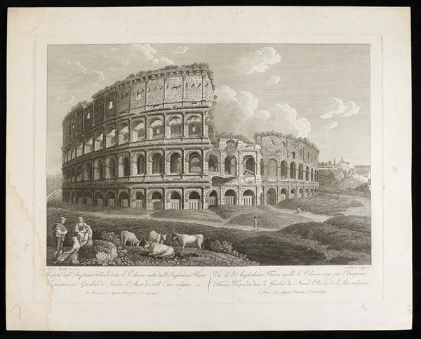 Francesco Morelli (1768ca.-1830 fl.) - View of the Flavian Amphitheater known as the Coloseum