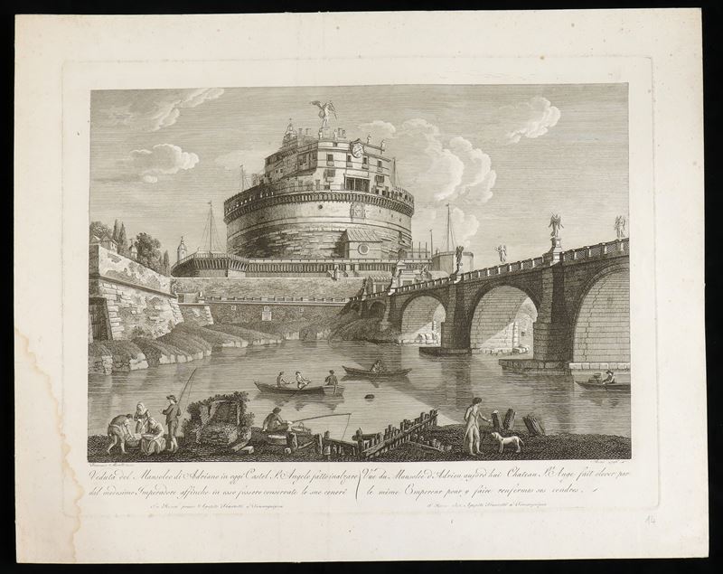 Francesco Morelli (1768ca.-1830 Fl.) - Veduta del Mausoleo di Adriano in Oggi Castel S. Angelo