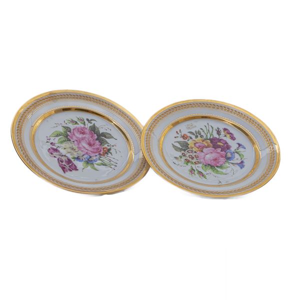 Pair of white porcelain knife plates,