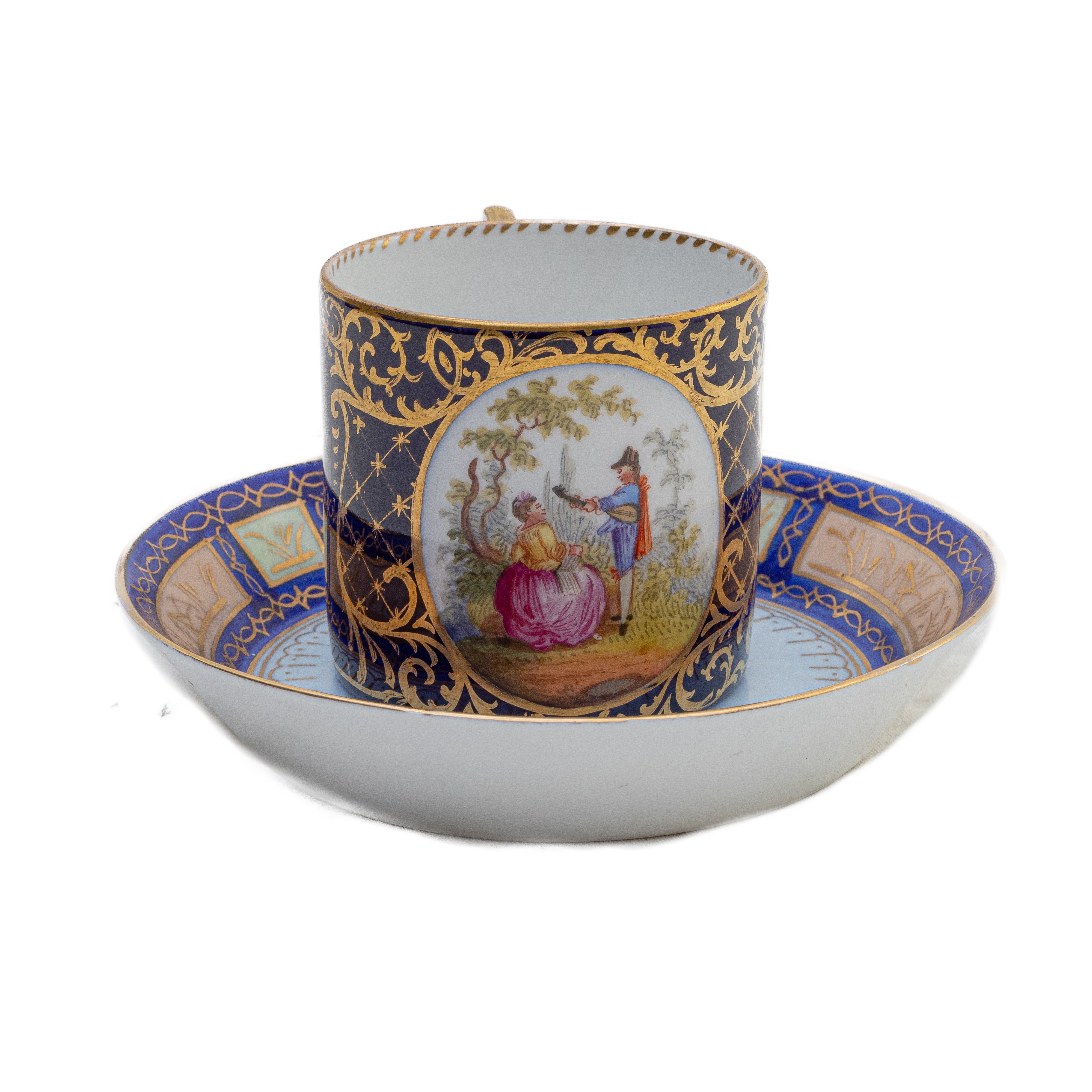 Tazza a Litron in Porcellana Policroma,