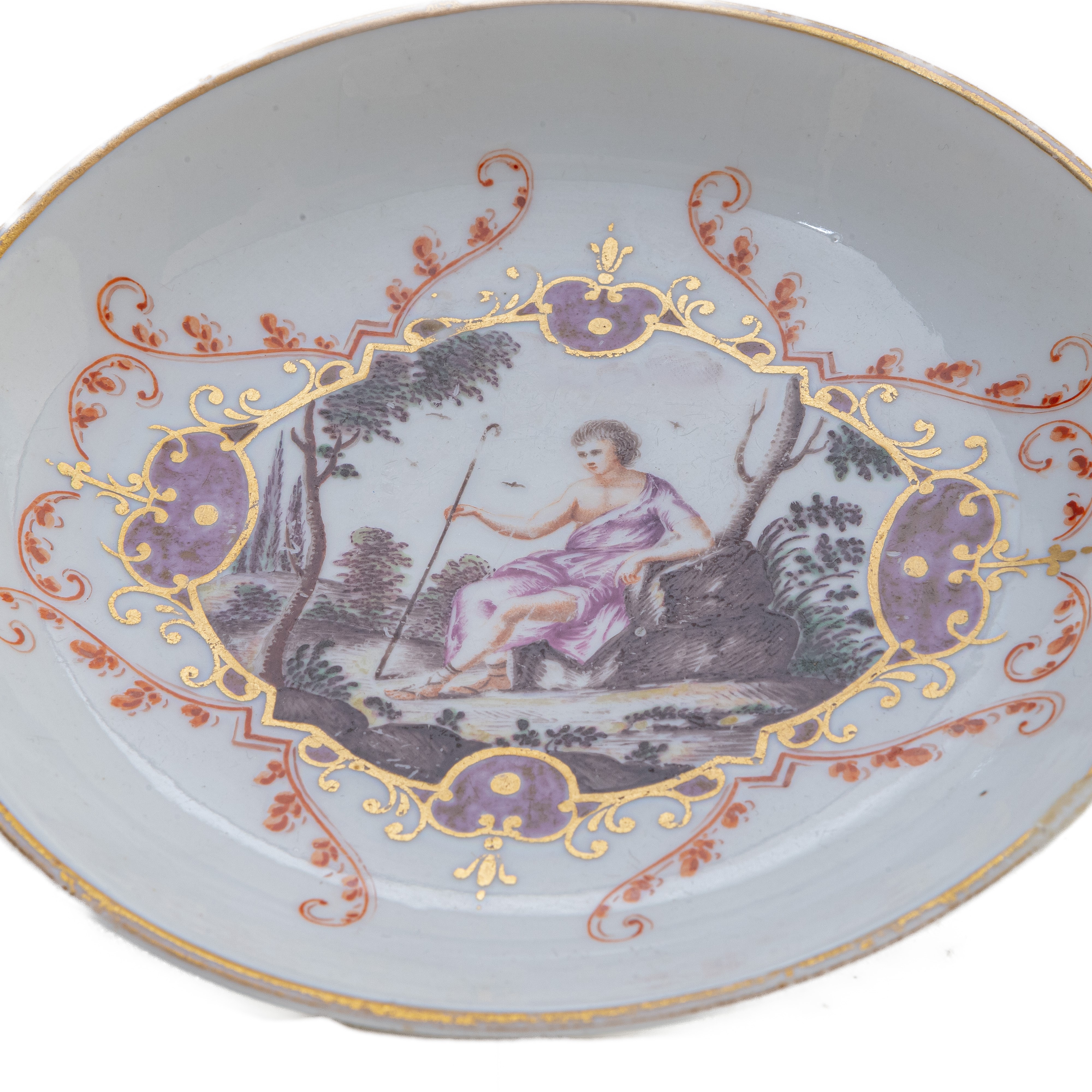 Tazza con Piatto in Porcellana Bianca,