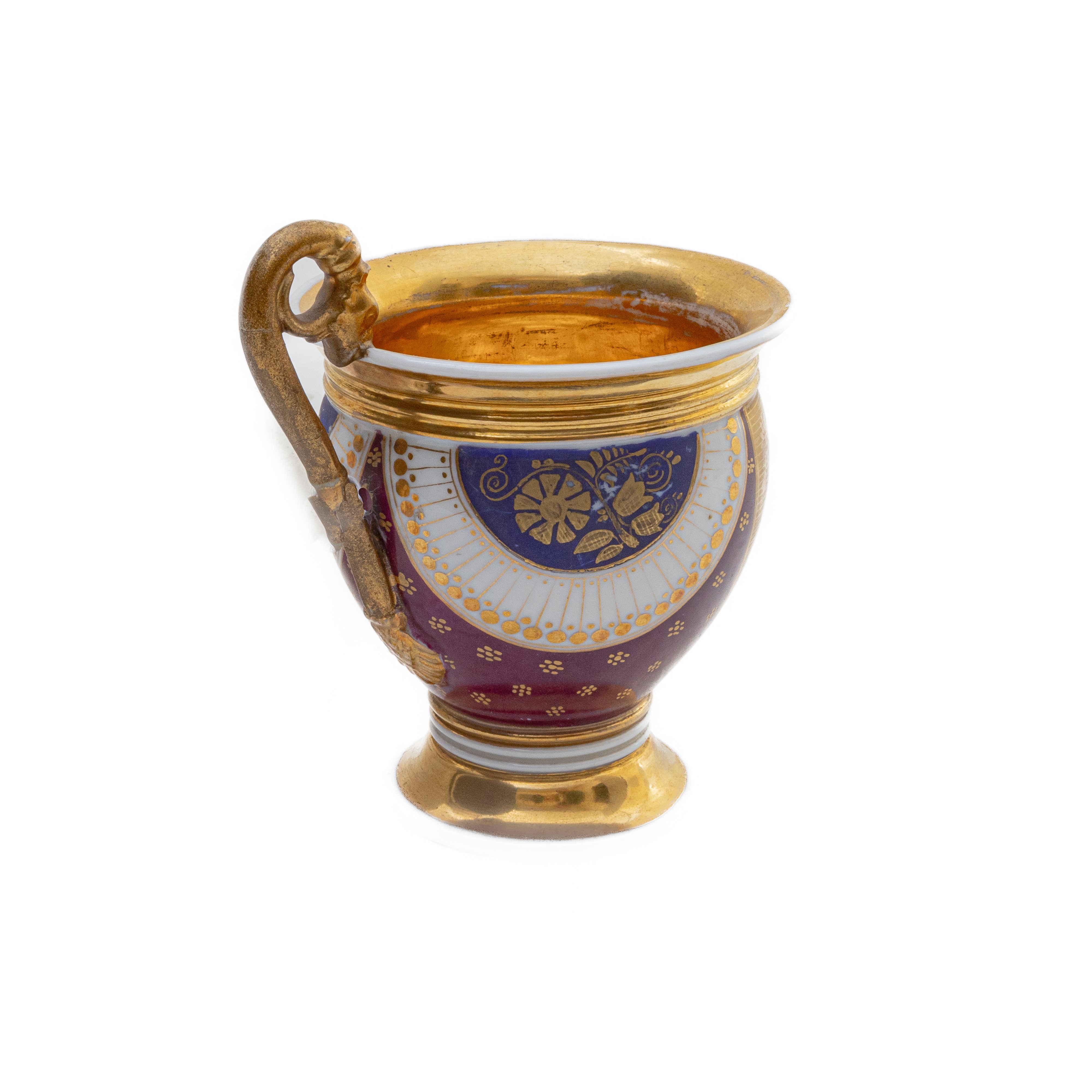 Tazza con Piatto in Porcellana Policroma,