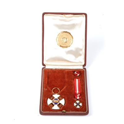 Ordine Corona D'italia Cav. Uff. e Medaglia Miniatura e Rosetta (gioielleria Barraia)