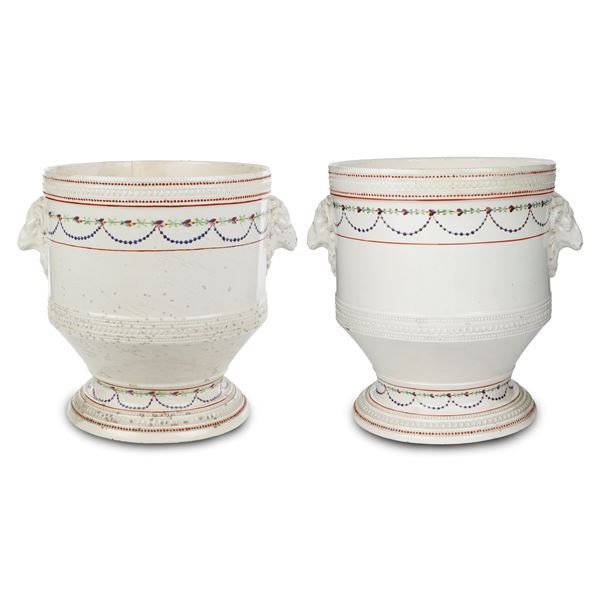 Pair of white ceramic vases