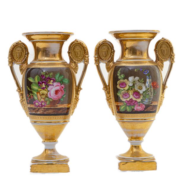 Pair of baluster vases,