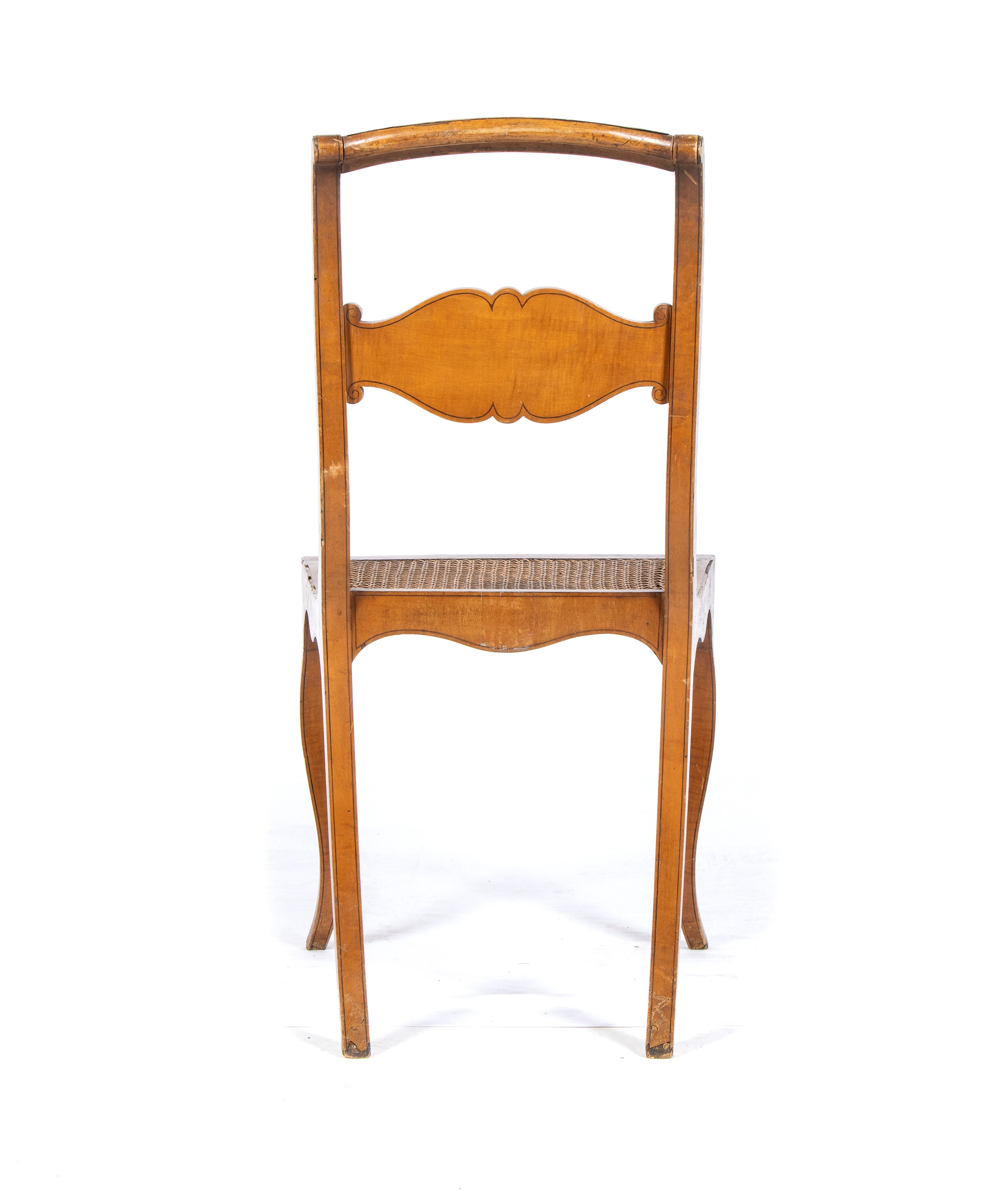 Set Sedie Italiane in Legno di Acero Intarsiate, Carlo X