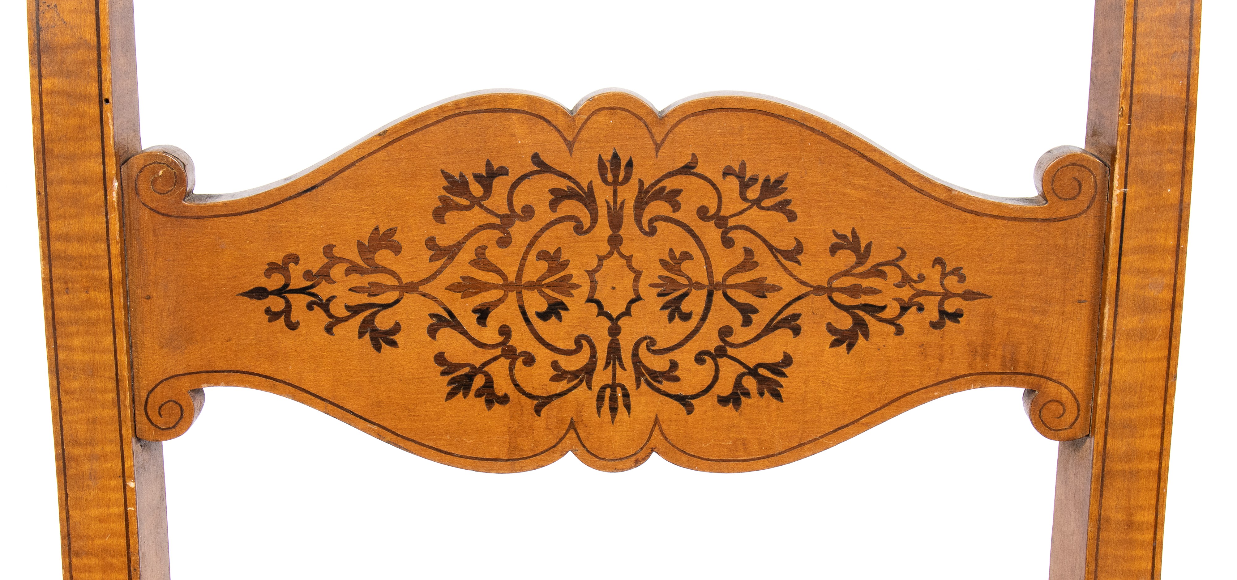 Set Sedie Italiane in Legno di Acero Intarsiate, Carlo X