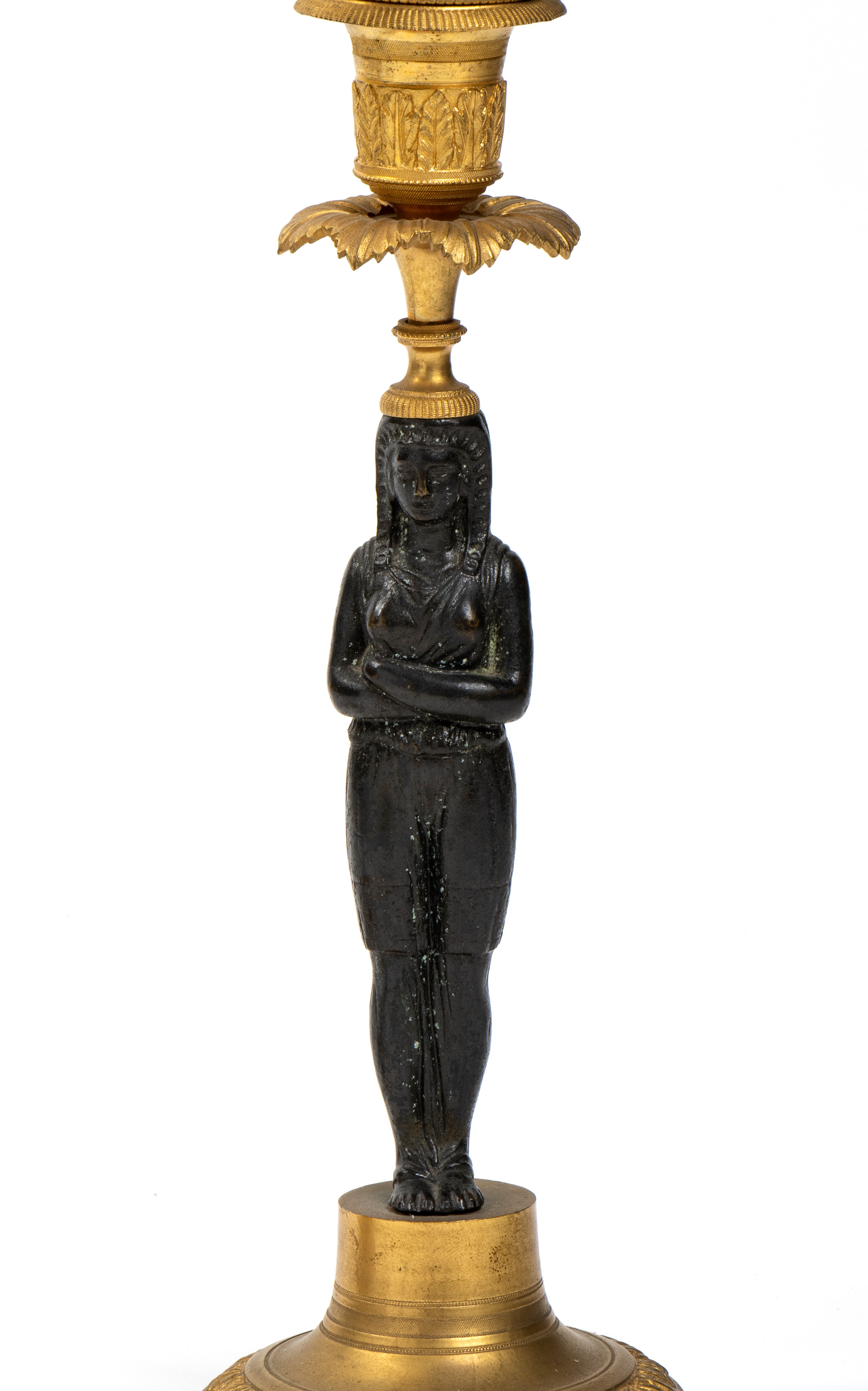 Coppia di Lampade Francesi in Bronzo Retour D’egypte