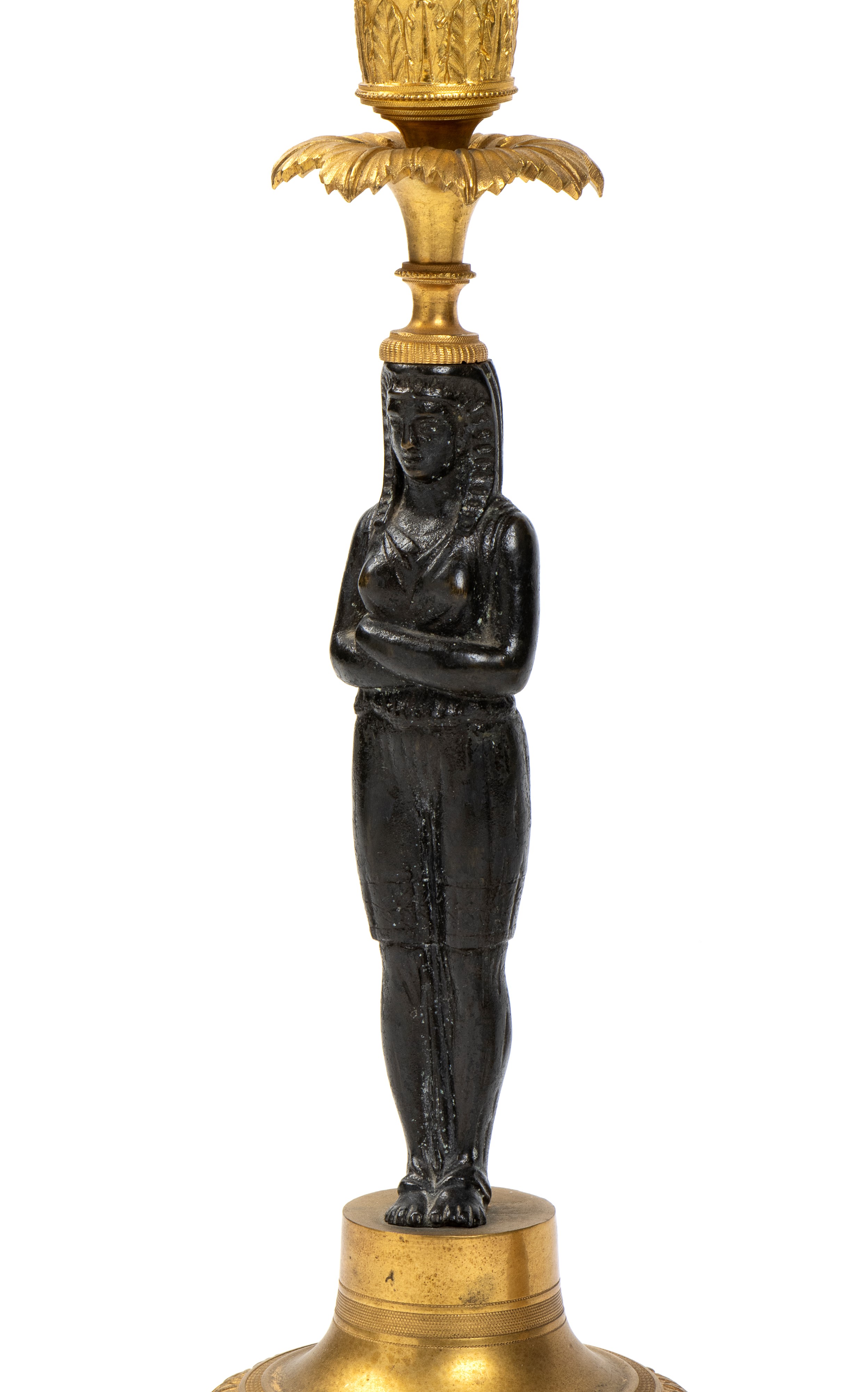 Coppia di Lampade Francesi in Bronzo Retour D’egypte