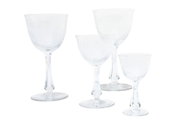 Lot of forty-six crystal glasses,