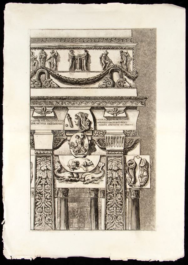 Giovanni Battista Piranesi : Architectural capriccio from "Observations"  - Auction Old Master and Modern Prints, Matrices, Maps, Photography - Bertolami Fine Art - Casa d'Aste