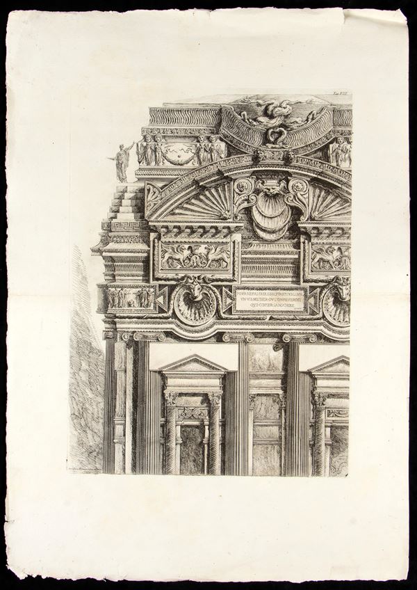 Giovanni Battista Piranesi : Architectural capriccio from "Observations"  - Auction Old Master and Modern Prints, Matrices, Maps, Photography - Bertolami Fine Art - Casa d'Aste