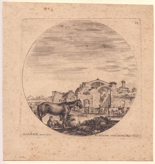 Stefano della Bella (Firenze, 1610 - 1664) - Terme di Diocleziano