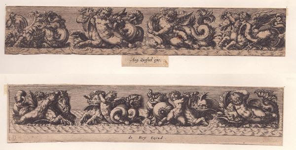 Johann Theodor de Bry,Augustin Quesnel - Fregi con mostri marini