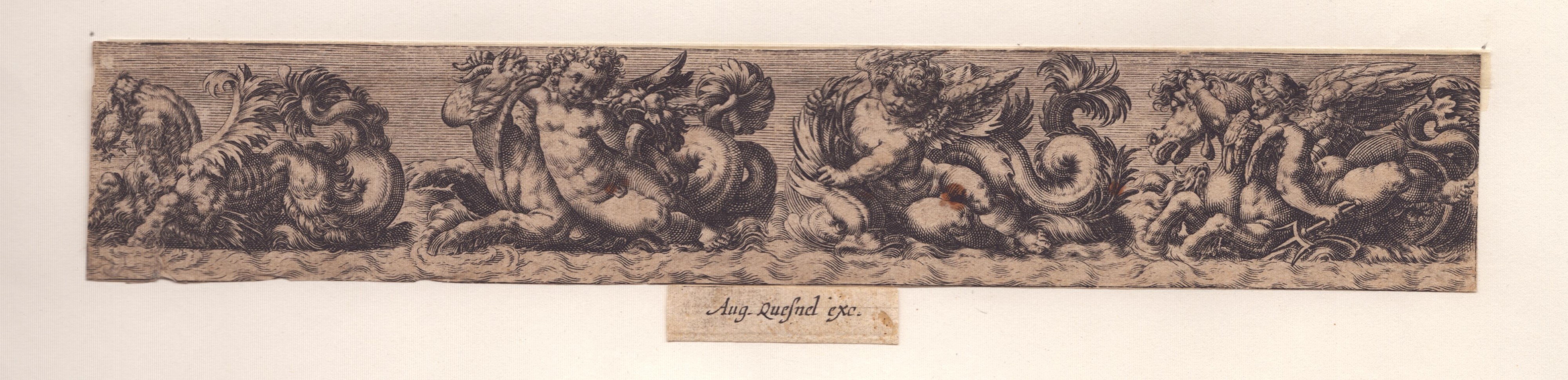 Johann Theodor De Bry, Augustin Quesnel - Fregi con Mostri Marini