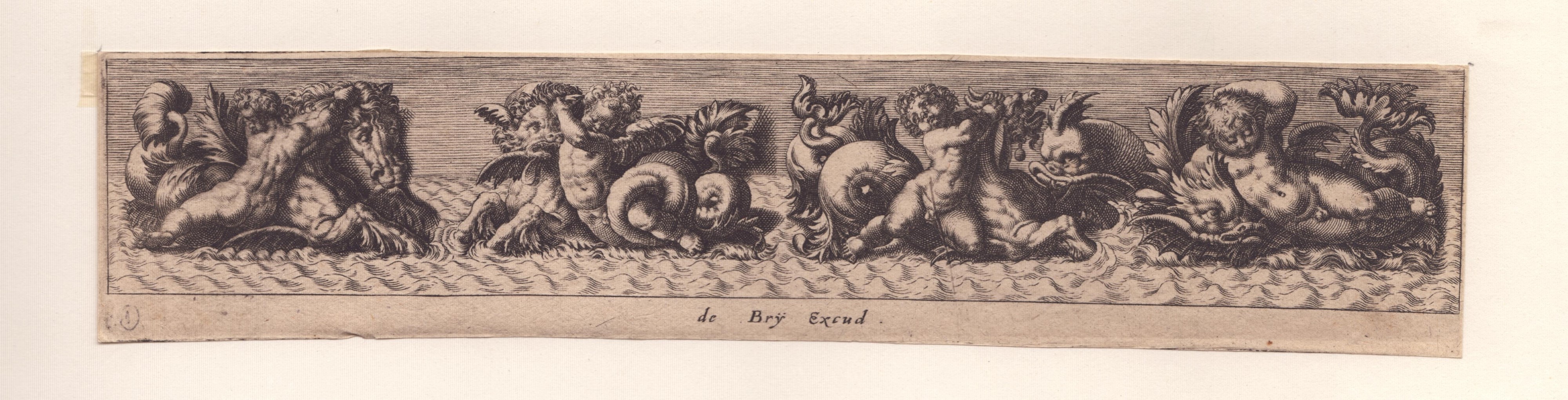 Johann Theodor De Bry, Augustin Quesnel - Fregi con Mostri Marini